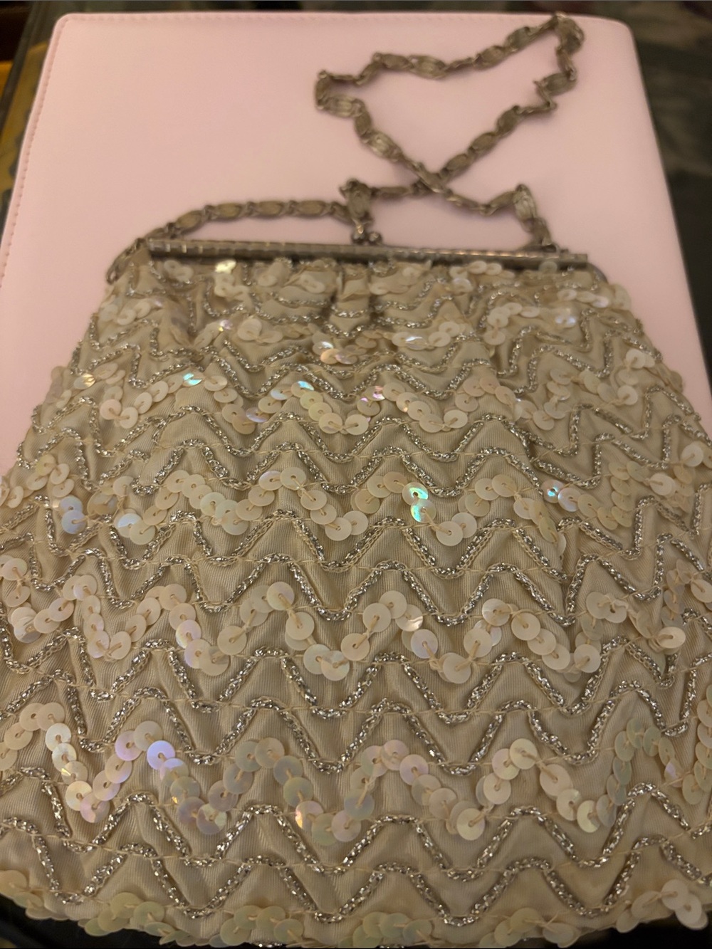 1950’s Bobbie Jerome rare vintage white/ silver evening bag Fabulous mid century